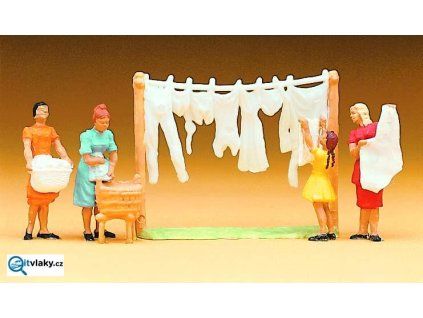 H0 - Pradleny, 4 figurky / Preiser 14050