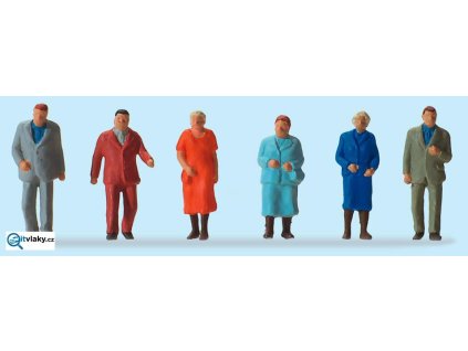 H0 - Kolemjdoucí, 6 figurek / Preiser 14059