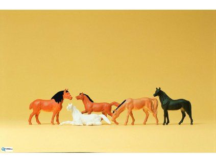 H0 - Koně, 5 figurek / Preiser 14150