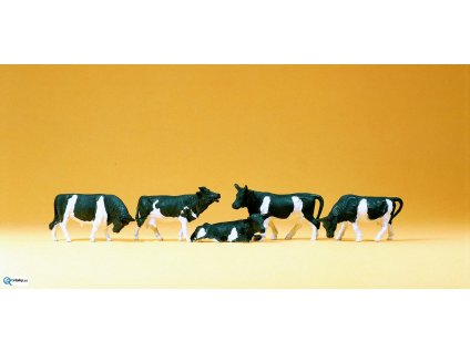 H0 - Krávy, 5 figurek / Preiser 14155