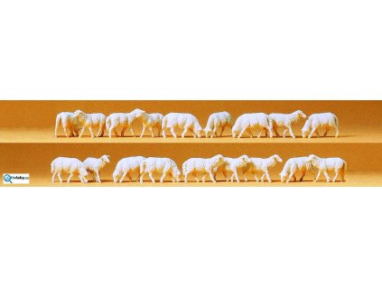 H0 - Ovce různé, 18  ks / Preiser 14161