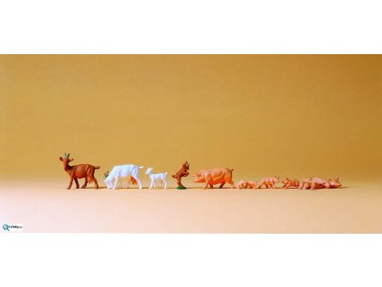 H0 - Kozy a prasata, 13 figurek / Preiser 14162