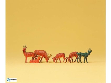 H0 - Srnci a srny, 6 figurek / Preiser 14178