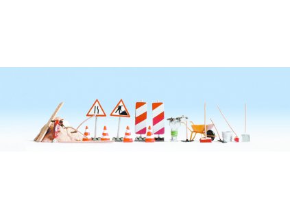 H0 - Doplňky k práci na cestě, kužely, značky, lopaty / NOCH 14805