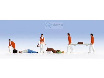 H0 - Zdravotníci, 6 postaviček / NOCH 15094