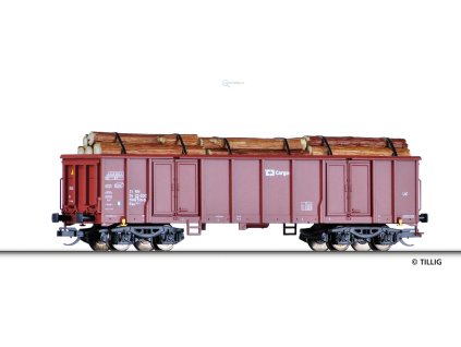 340876 tt nakladni vuz eas s nakladem dreva cd cargo tillig 15265