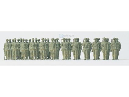H0 - vojáci stojící 36 ks - Wermacht 1939-45, nebarvené / Preiser 16573