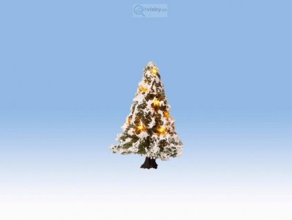 Zasněžený vánoční stromeček s 10 LED, 5 cm / NOCH 22110