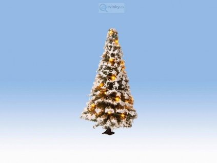Zasněžený vánoční stromeček s 20 LED, 8 cm / NOCH 22120