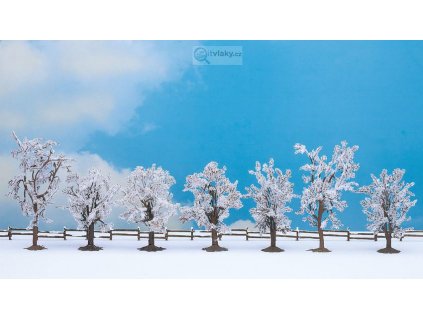 Zimní stromky, 7 ks, výška 8-10 cm / NOCH 25075
