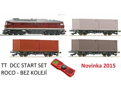 Vyprodáno TT -DCC Startset lokomotiva BR220 DR, vozy s kontejnery / Roco 35013