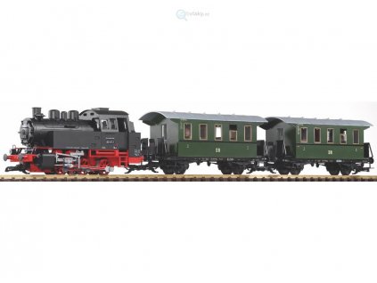 SLEVA! G - ANALOG/ZVUK/KOUŘ Start set BR 80 a 2 os. vozů/ PIKO 37125
