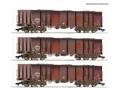 TT - 3-dílný set: Otevřených nákladních vozů, DR / ROCO 37654