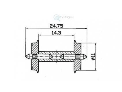 H0 - dvojkolí DC 2ks, průměr11 mm / ROCO 40192