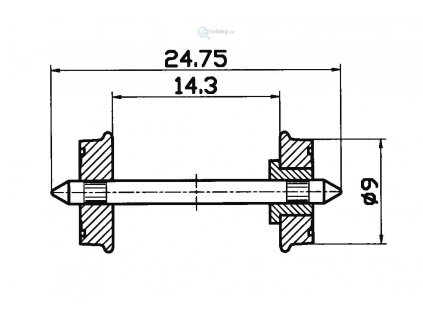 355390 h0 dvojkoli o 9 mm rp 25 2 kusy roco 40266