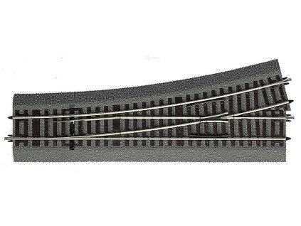 H0 - Výhybka levá Wl15 - 230 mm / 15° s gumovým podložím / ROCO 42538