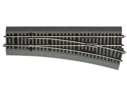 H0 - Výhybka pravá Wl15 - 230 mm / 15° s gumovým podložím / ROCO 42539