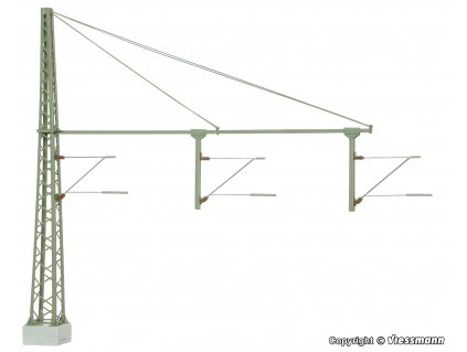 TT - Trolejový sloup s výložníkem na tři koleje / Viessmann 4261