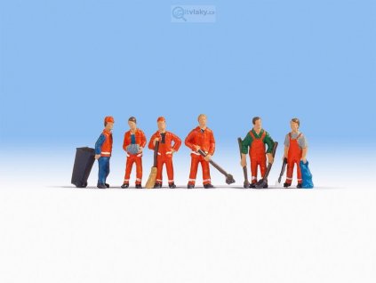 TT - Popeláři 6 figurek s popelnicí a nářadím / NOCH 45029