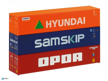 TT Set tří kontejnerů 40´ Hyundai atd. /PIKO 46101