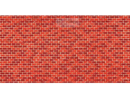 H0/TT - Zeď cihlová - potištěný papír 5ks 22x10 cm / Auhagen 50104