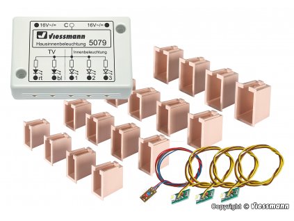 H0 - Osvětlení domů, LED s TV-simulací / Viessmann 5079