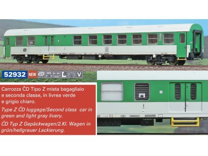 H0 -osobní vůz 2. třídy Z se zavazadlovým prostorem ČD/ A.C.M.E. 552932