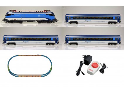 H0 - startset Railjet, ČD Najbrt, koleje, analog. ovladač / PIKO 57173