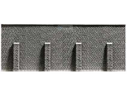 H0 - Opěrná zeď kamenná, extra dlouhá 67 x 12,5 cm / Noch 58057