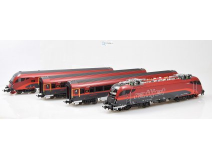 H0 - El. lokomotiva Rh 1216 "RAILJET" + 3 vozy ÖBB / PIKO 58131