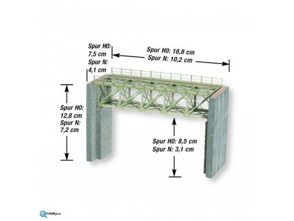 N - most jednokolejný 10,2 cm Laser-Cut /  Noch 62810