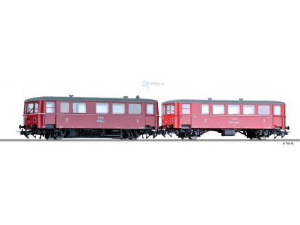 H0 - motorový vůz M140 s přípojným vozem CDlm, ČSD / Tillig 70022