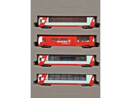 N - 4 vyhlídkové vozy k Glacier Express SBB / KATO 10 -1146