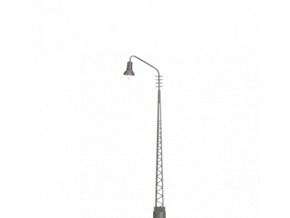 H0 - příhradová stožárová lampa LED, výška 120 mm, s paticí / Brawa 84015