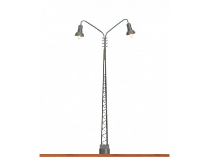H0 - Lampa nástupištní 2 světla, výška 120 mm, s paticí  / BRAWA 84019
