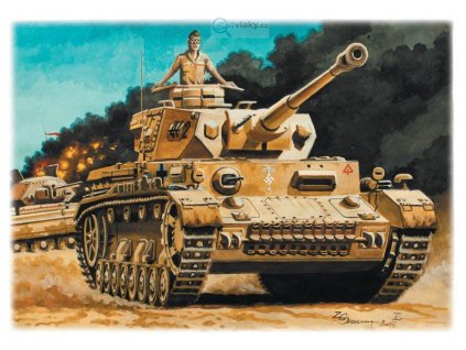 H0 - střední tank PzKpfw IV Ausf. F2, stavebnice / SDV 87159