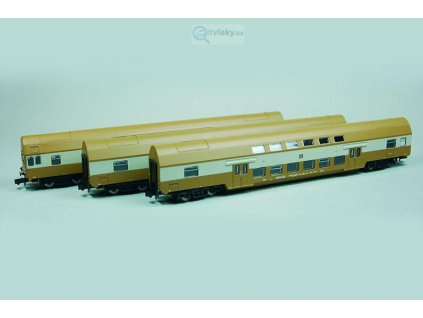 N - 3-dílný set patrových vozů Dbmq +Dbmu DR / KUEHN 91020