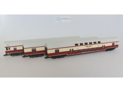 N - 3-dílný set patrových vozů Dbmq +Dbmu Sputnik DR / KUEHN 91040