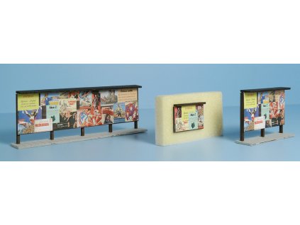 H0 - Dřevěné plakátovací plochy tm. hnědé - set / Veramo 070103