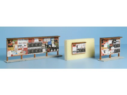 H0 - Dřevěné plakátovací plochy sv. hnědé - set / Veramo 070104