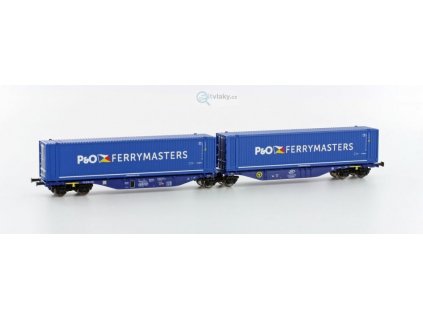 AKCE! TT - dvojitý plošinový vůz Sggmrs 90 s 2x45' kontejnerem/HobbyTrain H70507 EPV
