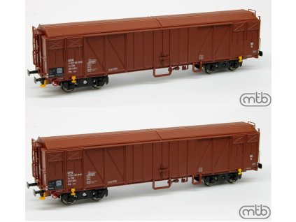 H0 - set dvou nákladních vozů Taes/Zas ČSD červený / MTB