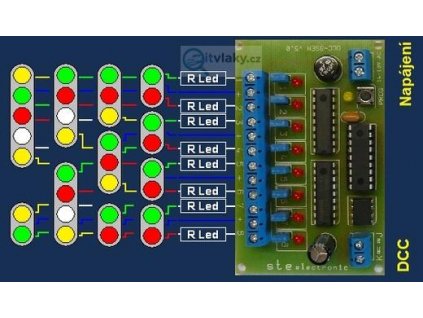 Dekodér pro návěstidlo DCC-8Sem-uni / STE 007-uni