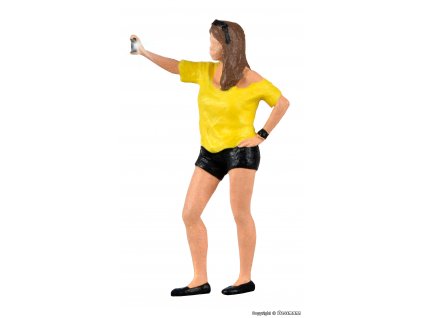 H0 - žena fotící selfie s bleskem s LED / Viessmann 1551
