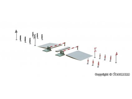 N -  železniční  el. přejezd se závorami, šířka 49 mm / Viessmann 5900