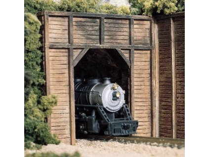 N - Tunelový portál pro jednu kolej, dřevěný / Woodland Scenics C1154