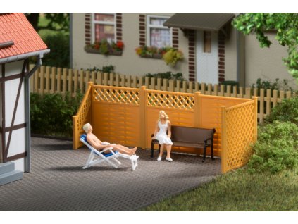 H0 - Plotová zástěna se sloupky / Auhagen 41648