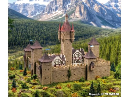 H0 - Středověký hrad, věže, hradby, domy / Vollmer 49910