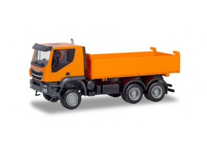 H0 - Iveco Trakker 6x6 Baukipper-LKW, oranžová / Herpa 309998
