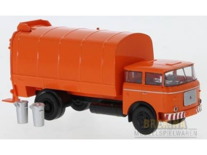 H0 - popelářský vůz LIAZ 706 oranžový 1970 CZ / Brekina 71874